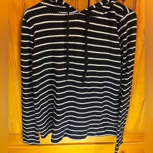 Striped Black and White Hoodie Small